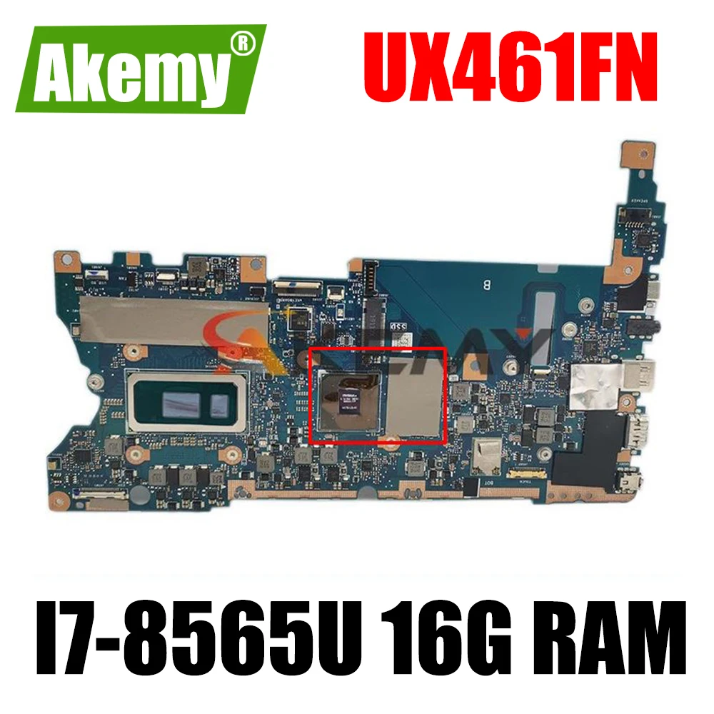 

Для ASUS UX461FN UX461F оригинальная материнская плата протестированная 100% UX461FN материнская плата для ноутбука с процессором I7-8565U 16 Гб ОЗУ