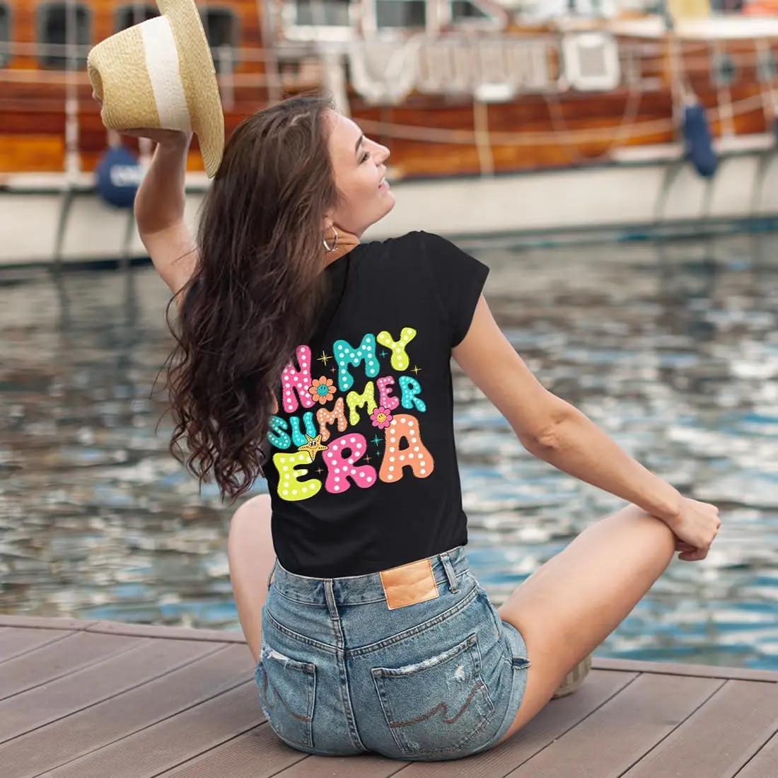 Женская летняя футболка с коротким рукавом принтом