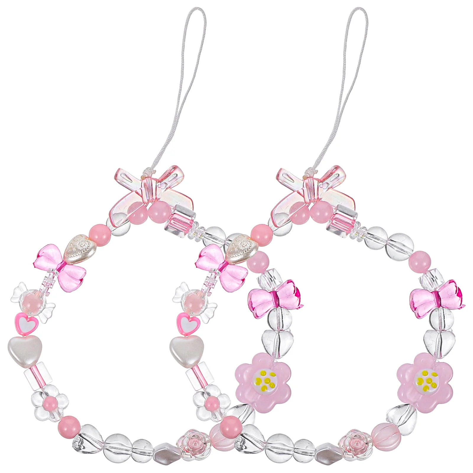 

Strap Charm Beaded Lanyard Chain Wrist Mobile Rope Anti Lost String Bracelet Chains Lanyards Hanging Decoration Stones Charms