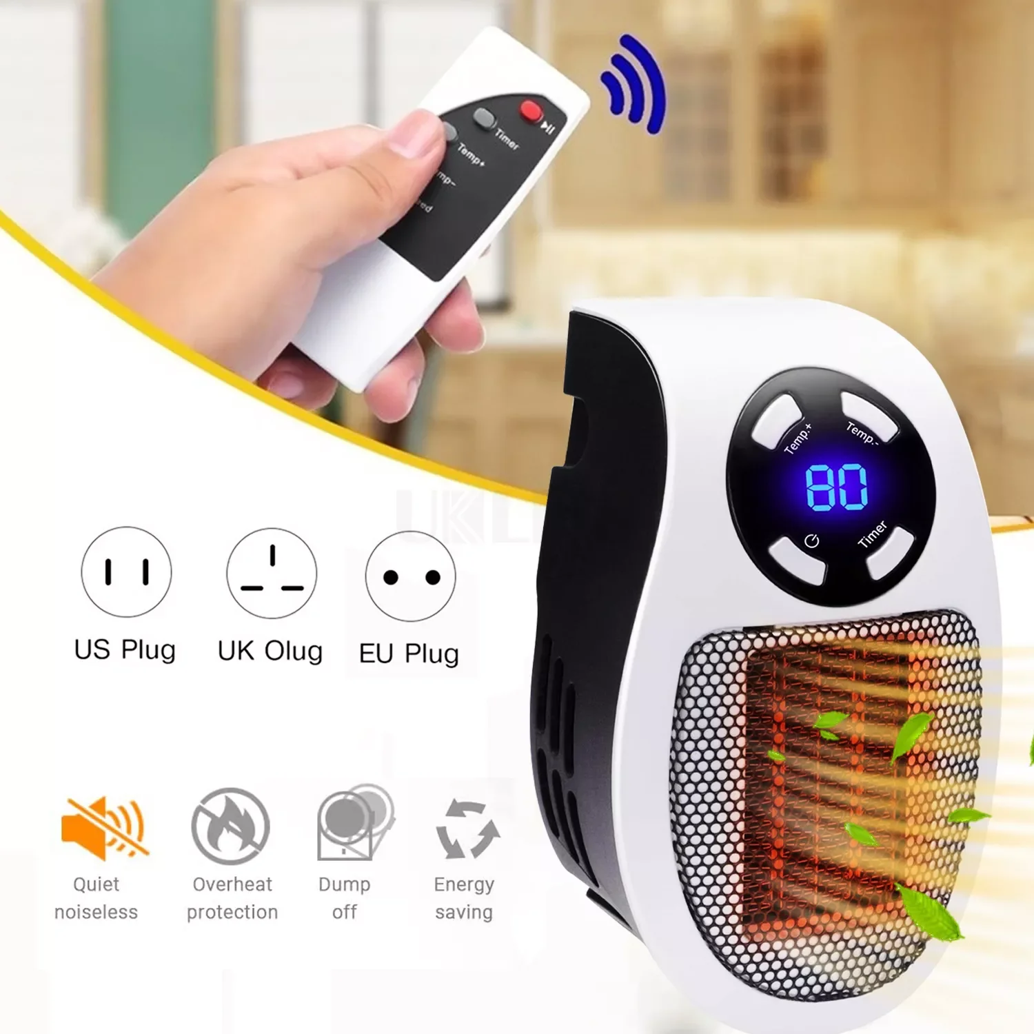 

Fan Heater 500W Mini Electric Heater Home Heating Household Wall Heating Stove Radiator Warmer Machine Office Room Heaters