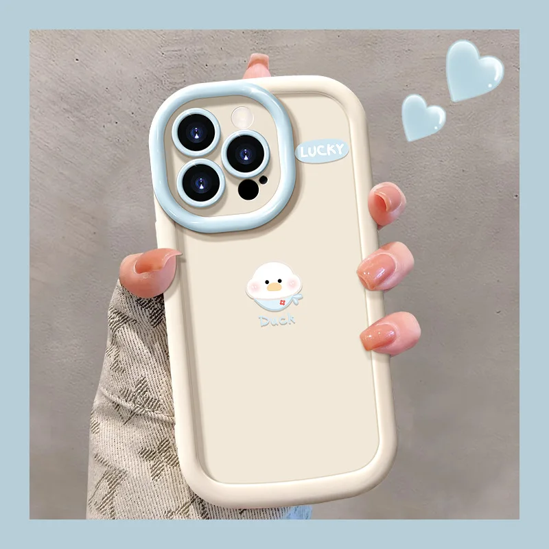 Силиконовый чехол с изображением утки для iPhone 11 13 14 15 12 16 Pro Max XR X Xs 7 8 Plus 6 SE 15pro 13pro