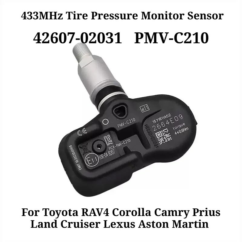 Фото 42607‑02031 433 МГц датчик контроля давления в шинах TPMS для Toyota RAV4, Corolla, Land Cruiser, Lexus 28103‑CA101 42607‑02030 PMV‑C210 №1