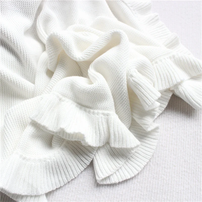 Kintted Baby Blanket Soft Baby Stroller Cover Blanket Infant Wrap Swaddle Blanket Toddler Bedding Supplies Cotton Bath Towel