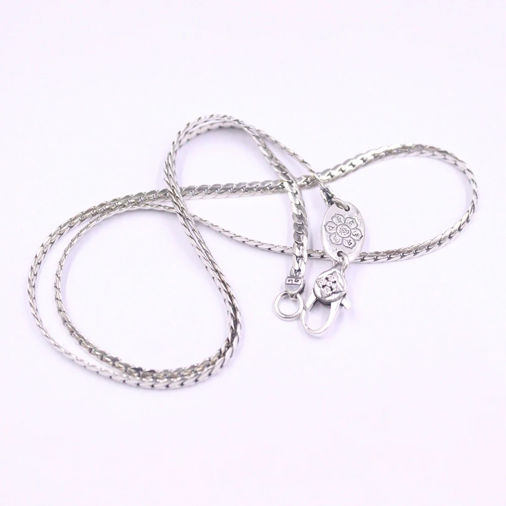 Настоящая твердая цепочка из стерлингового серебра 925 пробы для мужчин и женщин 3