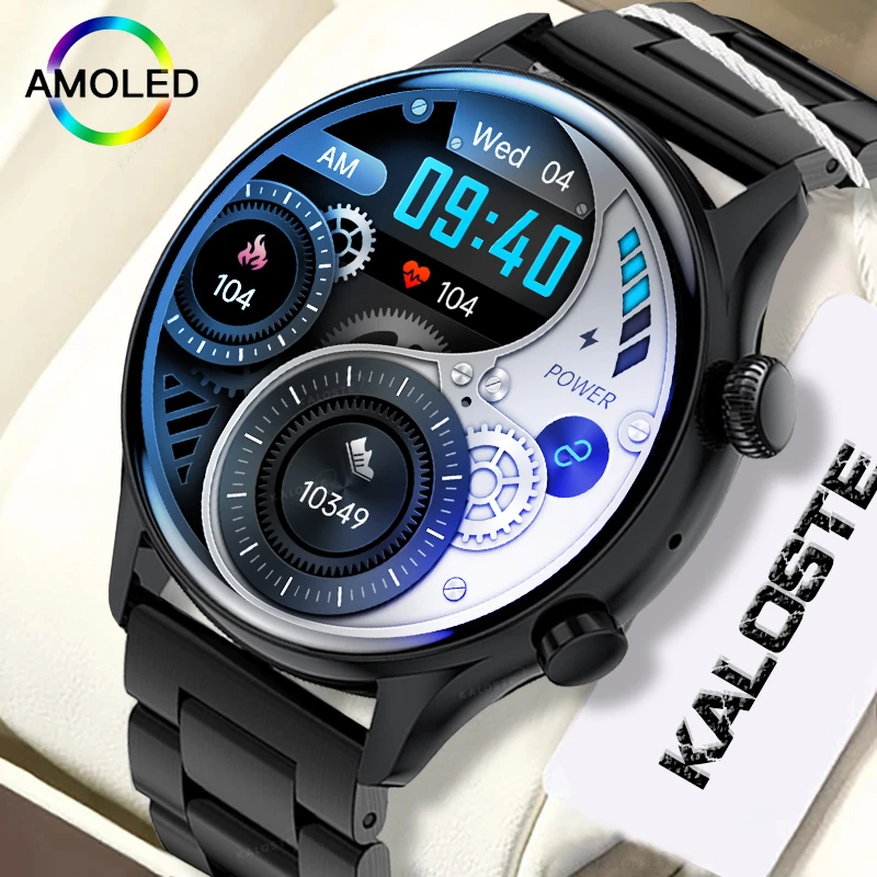 

Новинка, модные мужские Смарт-часы KALOSTE с AMOLED экраном, поддержка всегда на дисплее, водонепроницаемые часы, спортивный фитнес-трекер, Смарт-ч...