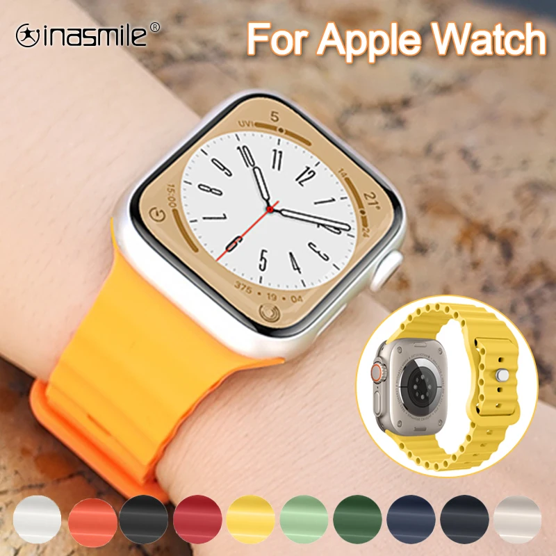 Силиконовый ремешок Ocean band для Apple watch 8Ultra 8 7 SE силиконовый браслет iWatch series 6 5 4 3 2 1 49