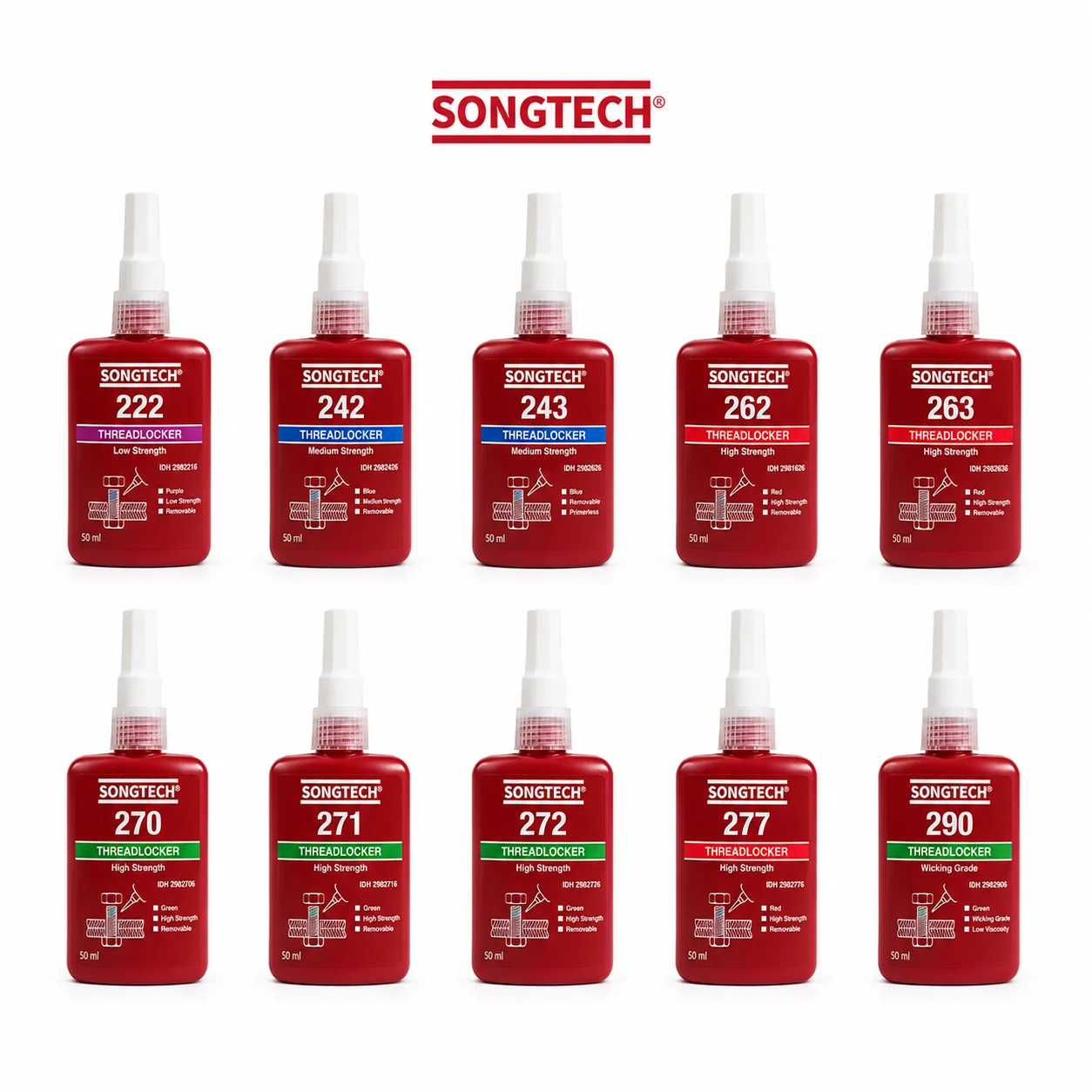 Клей-фиксатор резьбы Songtech Loctite 243 222 242 262 263 270 271 272 277 290, анаэробный клей, 50 мл, для крепления и фиксации винтов (art.: 3920da5c8a478) - 3920da5c8a478