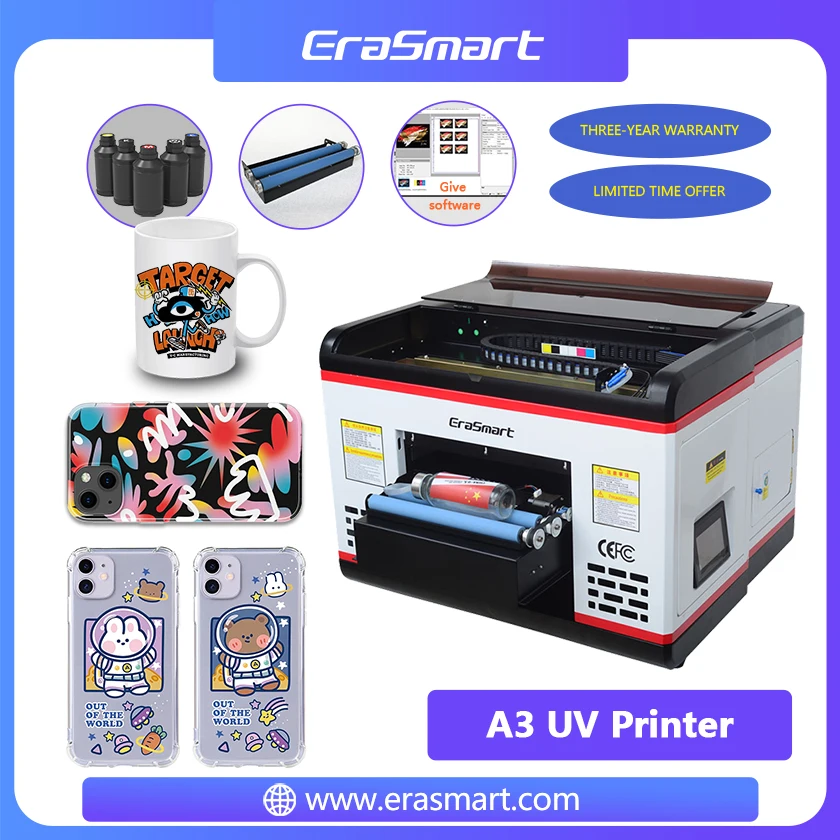 

A3 UV Flatbed Printer Inkjet Impresora Tshirt Printing Machine 1390 Head UV Printer A3 for Phone Case Bottle