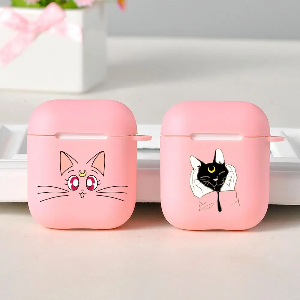 Чехол Sailor Moon Airpods 2 3 4 розовый силиконовый чехол с рисунком розового цвета для Air pods