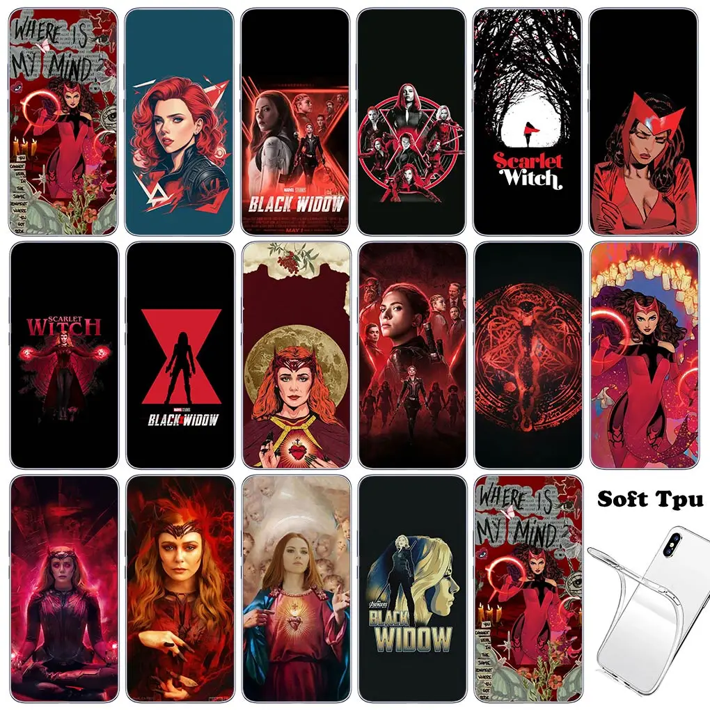 Black Widow Marvel Scarlet Witch Phone Cover Casing for Motorola Moto G04 G71 G73 G32 G34 G52 G8 G7 G9 G24 Power Plus E14 Case
