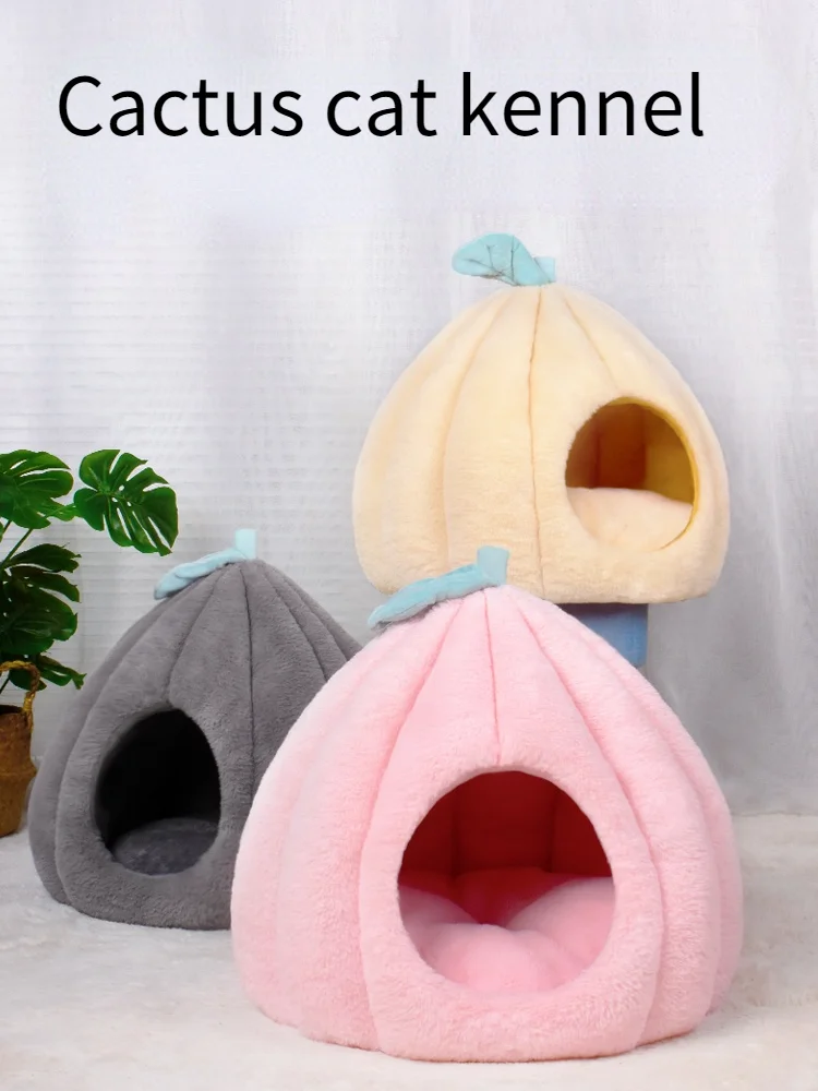 

Складная Съемная кровать для кошек С КАКТУСОМ, самонагревающийся домик для домашних кошек и собак, с матрасом, клетка для щенков, шезлонг