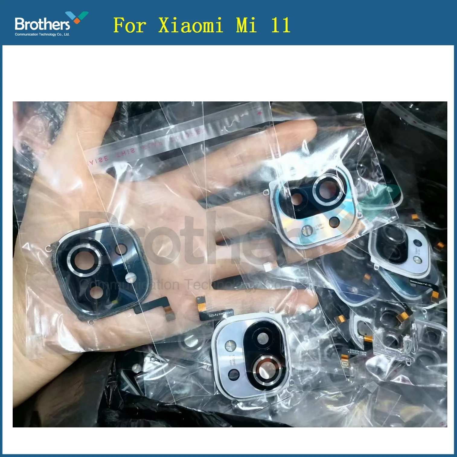 Оригинальная задняя рамка камеры со стеклянным объективом для Xiaomi Mi 11 Mi11 M2011K2C