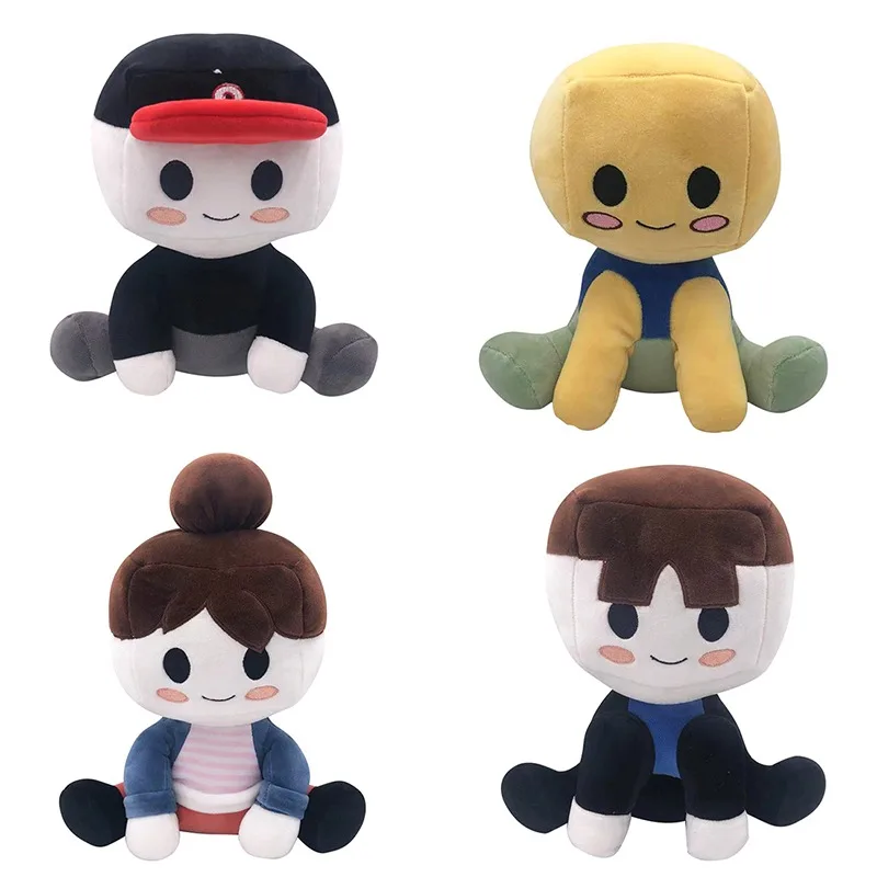 

Blox Buddies Plush Toys Cartoon Girl Black With Hat Yellow Doll Decorative Home Room Children's Gifts 20cm