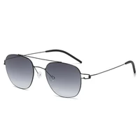 denmark double beam fashion pilot screwless ultralight sunglasses men women square sun glasses eyewear prescription