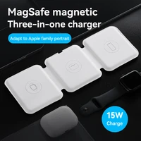Newest 15W Fast Charging Pad Folding Magnetic Wireless Charger Dock for Apple Phone Watch Series