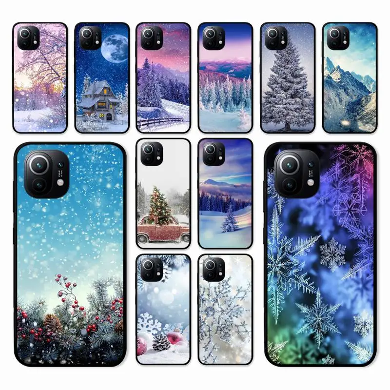 

Winter snow Merry Christmas Phone Case for Xiaomi Mi 12s Ultra 11 11x 10t 9 8 Se 12 Note 10 Pro Lite Poco X3 F3 M3 Cover