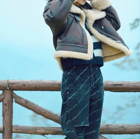 RARF 2024 Женская Винтажная Короткая Куртка Из Искусственного Меха Ягненка Уличная