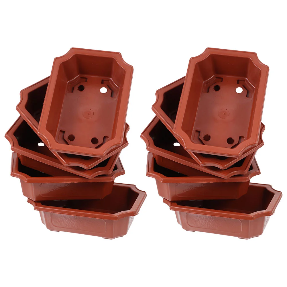 

10 Pcs Pots Indoor Large Tray Flower Boxes Reusable Household Flowerpot Home Gardening Plastic Container Office