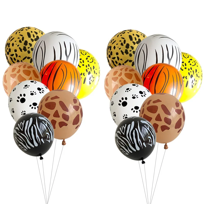 

20/10Pcs Paw Birthday Balloons Leopard Animal Latex Balloons Wlid One 1st Birthday Party Decor Jungle Safari Decor Baby Shower