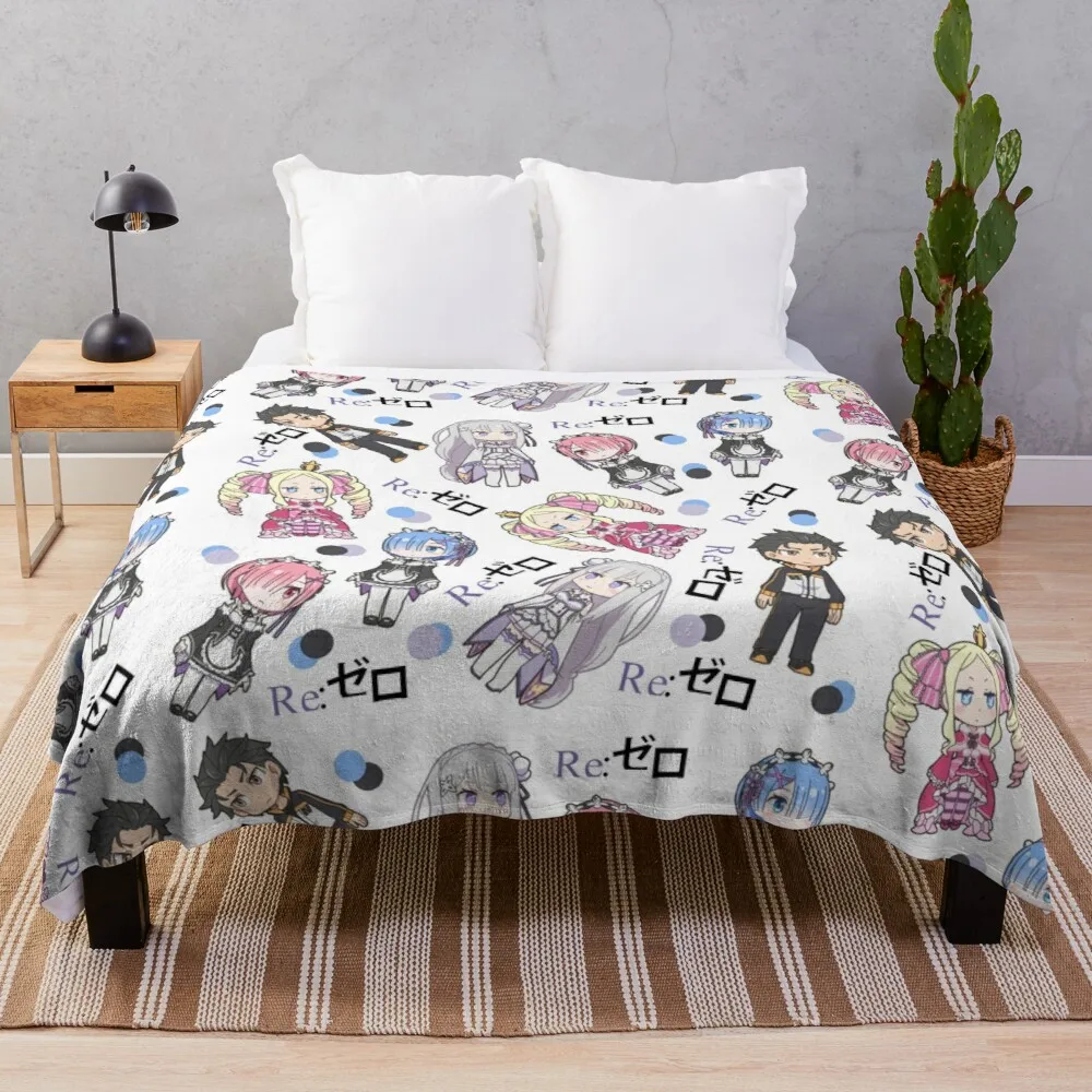 

Re:Zero Anime Chibi Design Throw Blanket Large Knitted Plaid