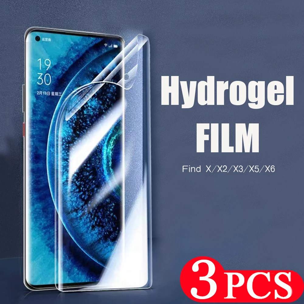 

3Pcs 9D Hydrogel film for OPPO Find X5 X6 pro Not Glass protective film Find X X2 Neo X3 lite phone screen protector Smartphone