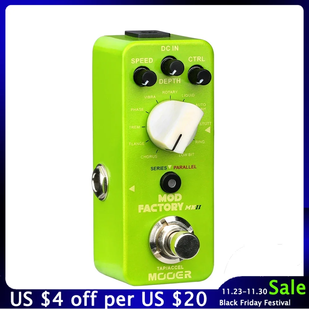 

MOOER Mod Factory MKII Guitar Effect Pedal Multi Modulation 11 Modulation Effects Tap Tempo Control True Bypass Full Metal Shell