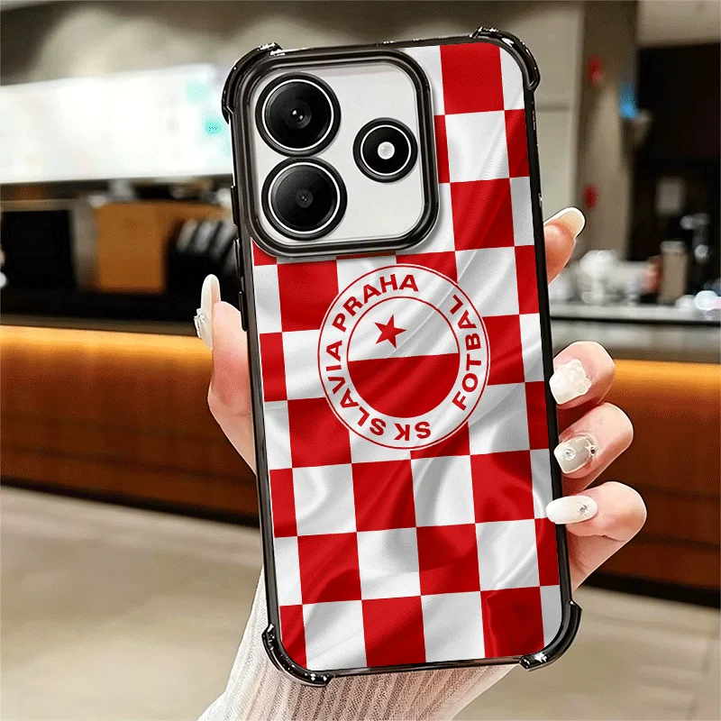 Мягкий чехол Sk Slavia Praha Czech Republic для Xiaomi Redmi Note 14 15 Pro Plus 13 12 11S 11T 5G 10 9S 9 с защитой от падений и гальваническим покрытием (art.: 3920d9ea92292) - 3920d9ea92292