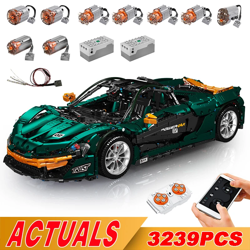 

MOULD KING 13091 Technical Car Building Model Kits APP Electric P1 Speed Sport Car Bricks Toys Kids Christmas Gifts For Boys