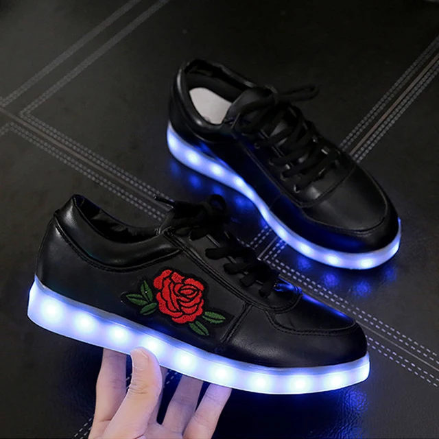 Size 27-42 Kids USB Luminous Sneakers for Girls Boys Women Shoes Krasovki with Backlight with Light Led Shoes Glowing Sneakers 4