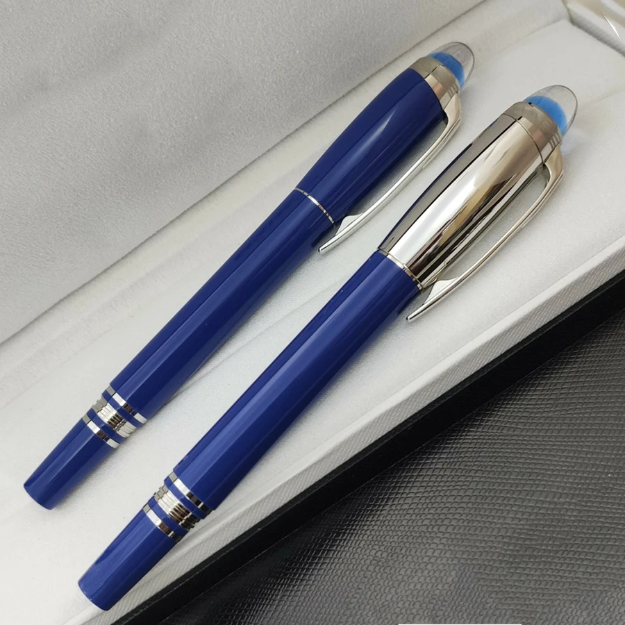 YAMALANG Luxury High Quality Fountain Rollerball Ballpoint Pen Blue Crystal Stationery Writing Smooth With Serial Number