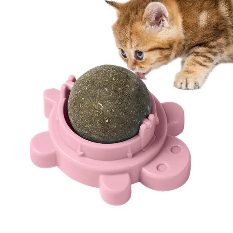 

Catnip Ball With Cover Edible Cat Licking Toy Wall Decoration Rotatable Indoor Cat Toy Chew Toy For Kitten Floors Doors