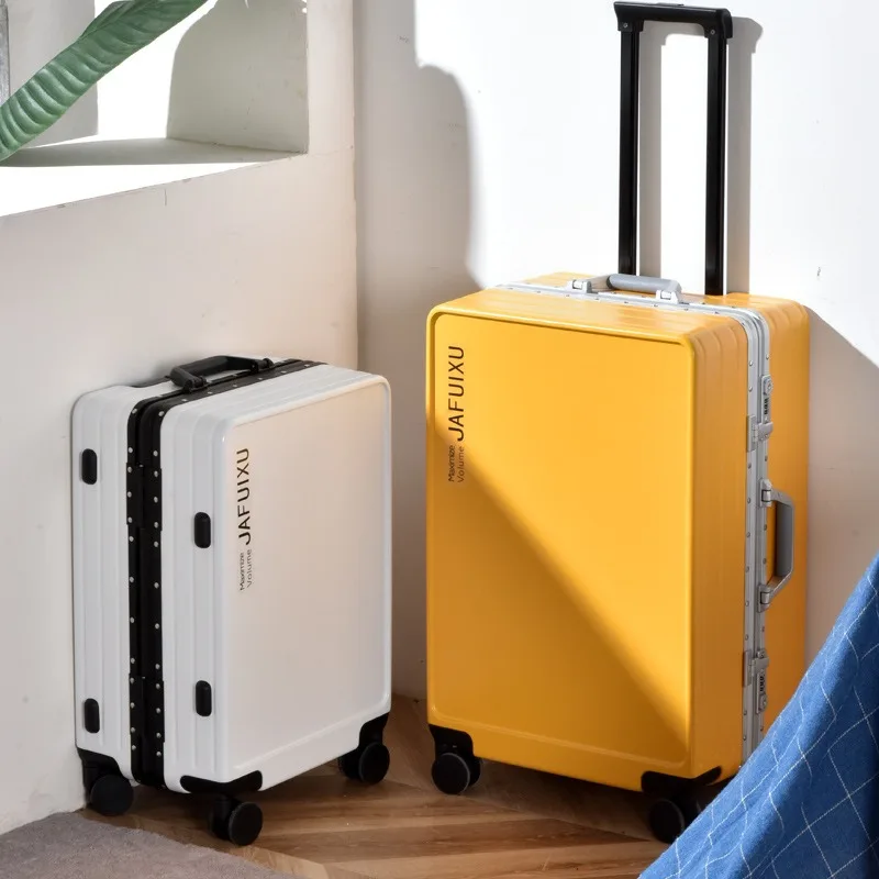 Модный чемодан алюминиевый каркас багажный универсальные чемоданы для