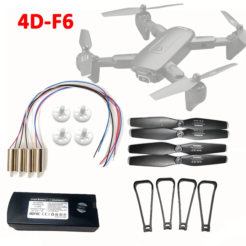 

4DRC F6 RC GPS Drone 4K HD Quadcopter Original Accessories Propeller Props Blade Guard Frame CW CCW Motor Gear Battery