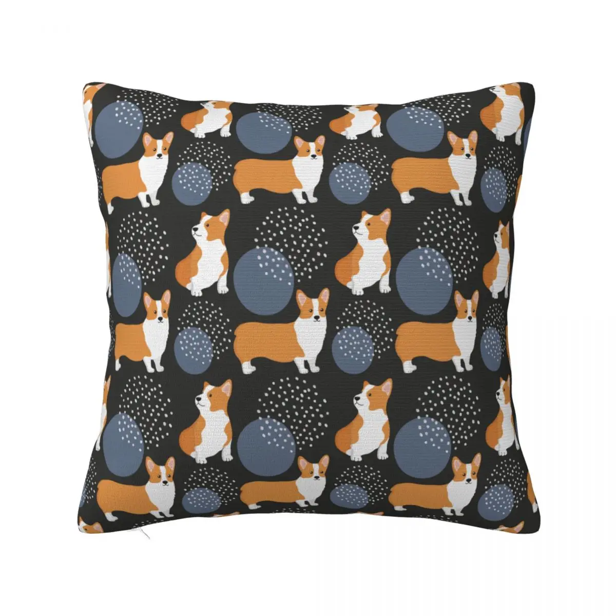 

Corgi Cartoon Pillowcase Soft Polyester Cushion Cover Decorative Animal Collage Pillow Case Cover Bed Zippered 18"