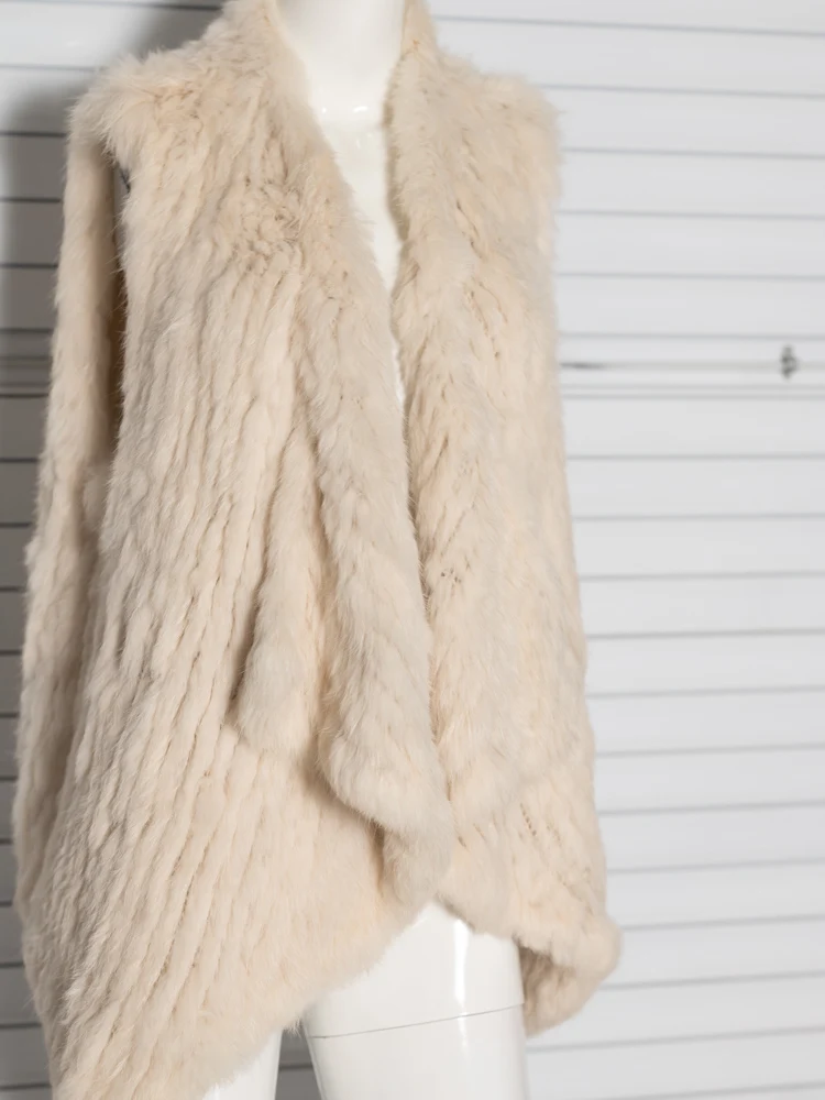 

Genuine Rabbit Fur knitted Vest 100% Rabbit Fur Vest
