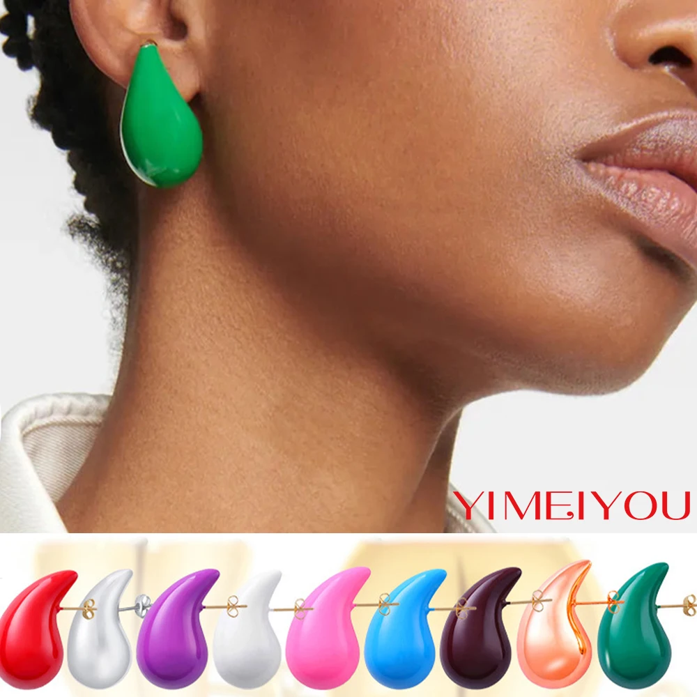 

Water Drop Earrings Italy Colorful Brass Stud Gold Plated Earring Women Jewelry Party Fashion Korean European American Style Ins