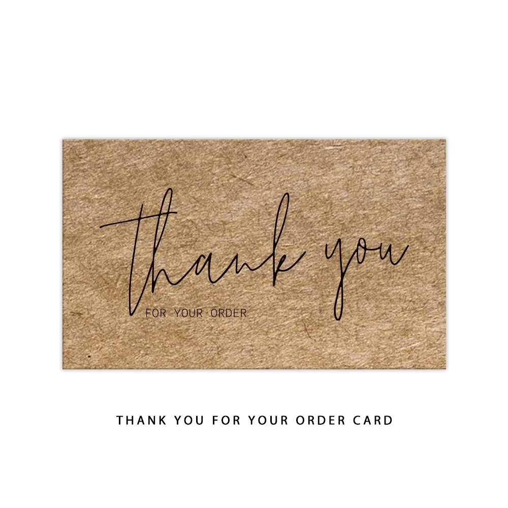 30pcs Natural Kraft Paper Cards Thank You For Your Order Card Small Shop Mailer Bags Gift Decoration Business | Дом и сад