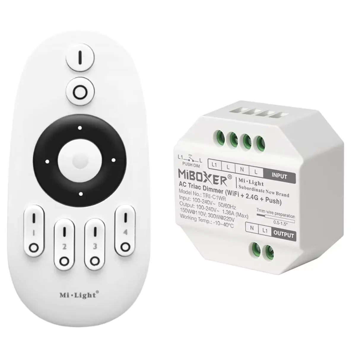 Фото Умный Wi-Fi диммер EMBRACE HAPPY MiBOXER TRI-C1WR 110V-220V с поддержкой Tuya, беспроводной, 2.4ГГц RF, для традиционных ламп накаливания/галогенных ламп №3