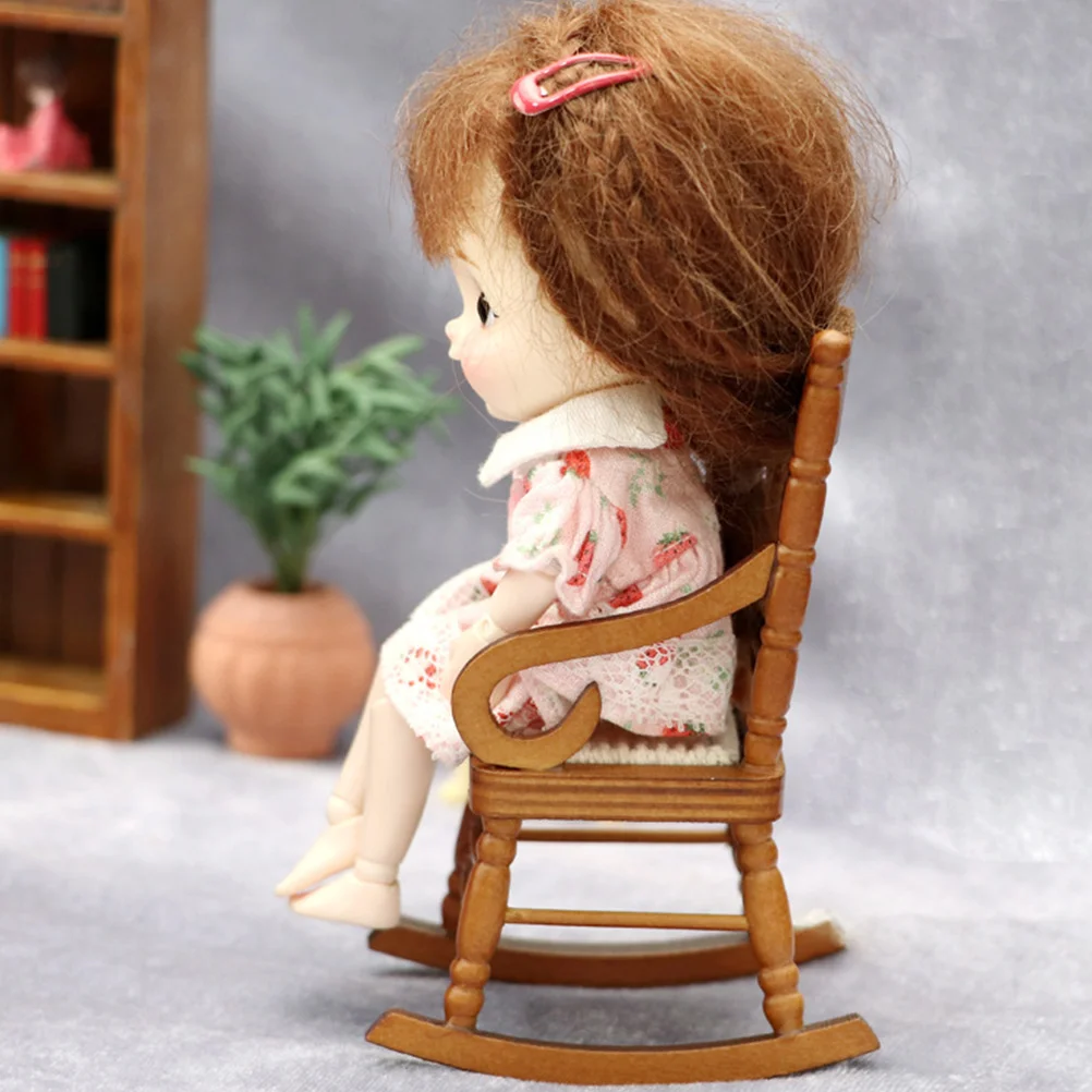 

1Pc Mini Dolly House Kids Gift Furniture Plaything Small Chair Model (Maroon)