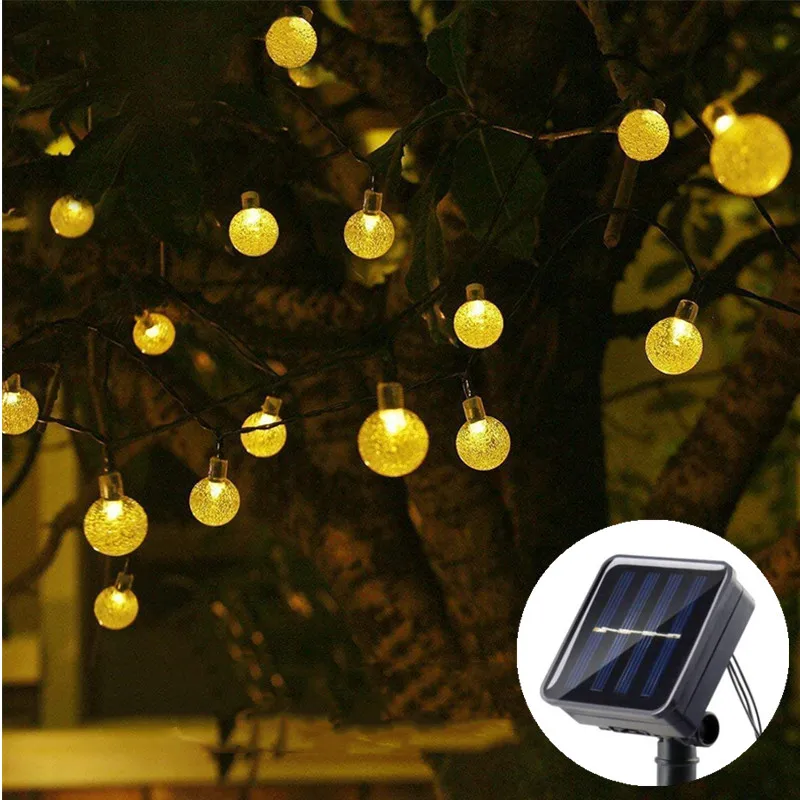 

5M-12M Crystal Ball Solar Led Light Outdoor IP65 Waterproof String Fairy Lamps Solar Garden Garlands Christmas Decoration