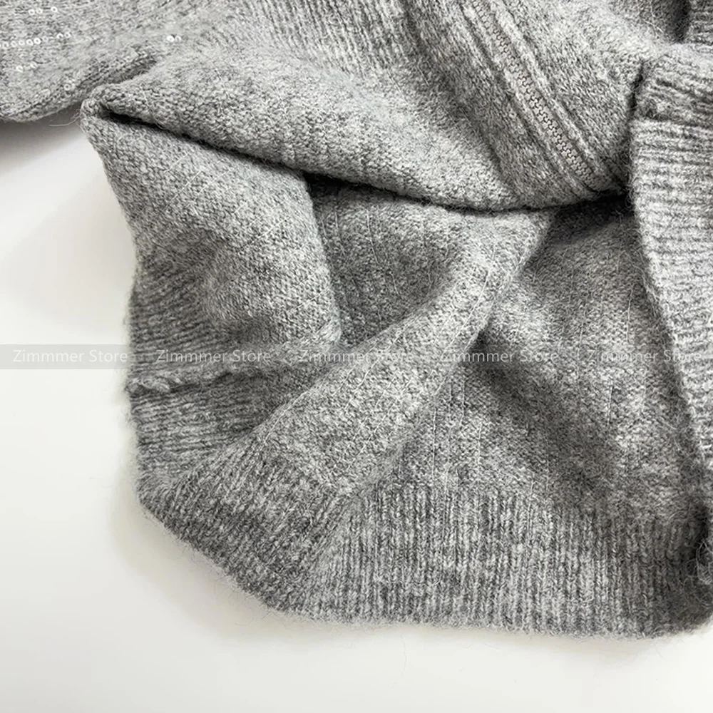 Модный женский осенне-зимний новый тяжелый кашемировый вязаный кардиган с