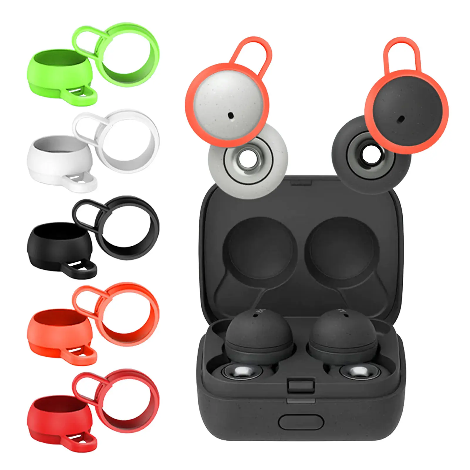 

5 Pairs Shockproof Silicone Ear Plugs Dust-Proof Noise Insulation Wireless Headphone Earphone Earbuds Earcaps Replacement