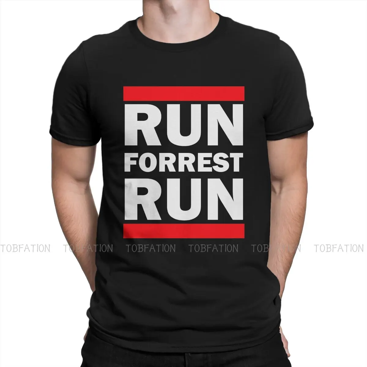 

Оригинальная футболка Run футболка с круглым воротником Forrest Gump Tom Hanks из ткани, мужские топы, индивидуальная пушистая Большая распродажа