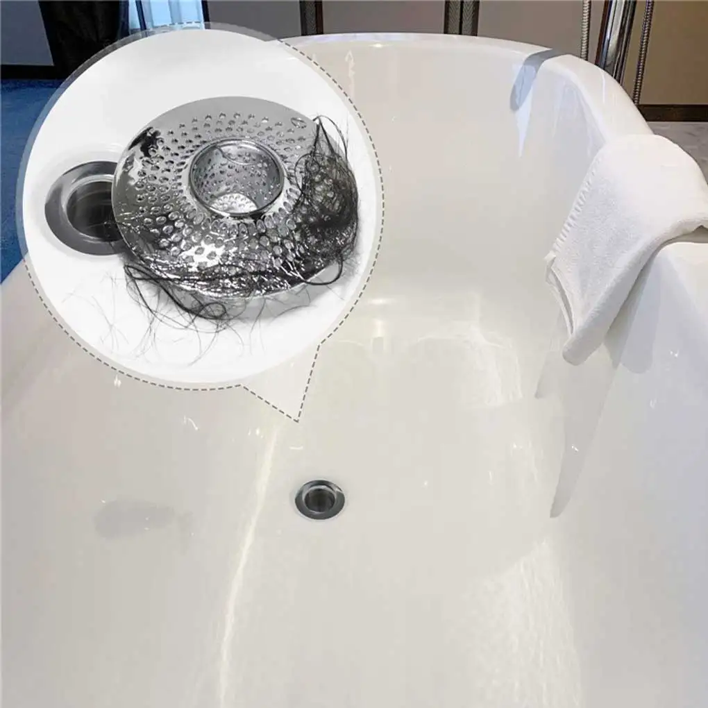 

Bathroom Sink Filter Stainless steel Floor Drain Hair Catcher Strainer Reusable Household Universal Cover Accessories