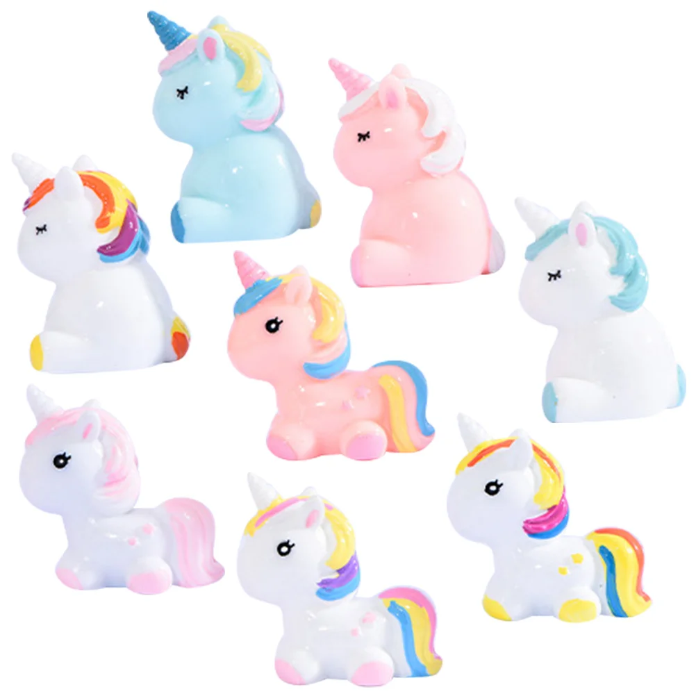 8 шт. единорог пейзаж маленькие фигурки животных бонсай ремесленные украшения из