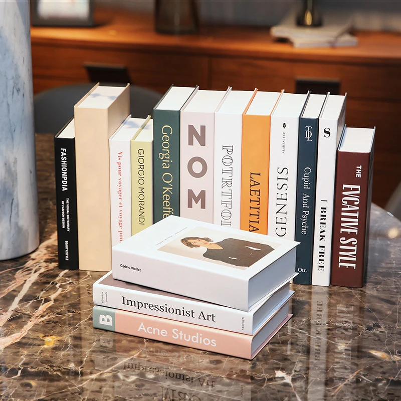 

Роскошная поддельная книга, модные Имитационные украшения, аксессуары для дома, современный Настольный журнальный столик для хранения, вил...