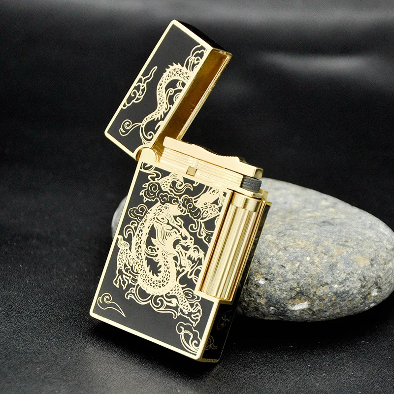 

Steel Sound Sound Metal Side Dial Wheel Lighter, Open Flame, Gas Grinding Wheel, Side Slide Lighters, Smoking