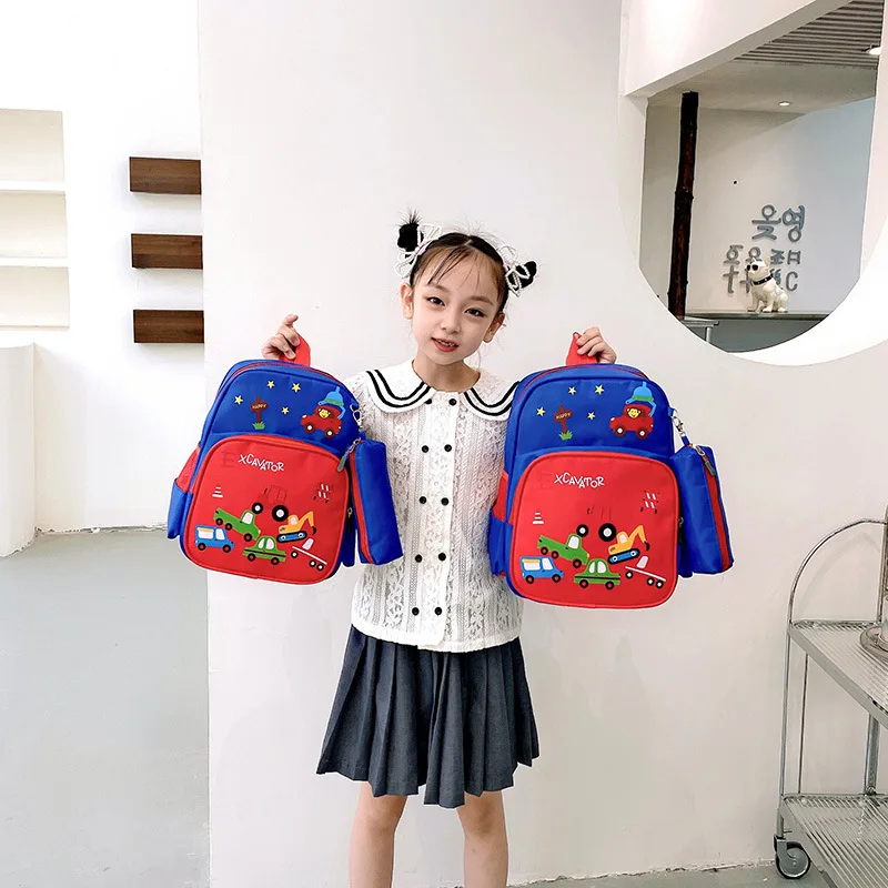 Children's Schoolbag Cartoon Fashion Cute Car Kindergarten Backpacks for Preschool Boys and Girls Large Capacity Schoolbag