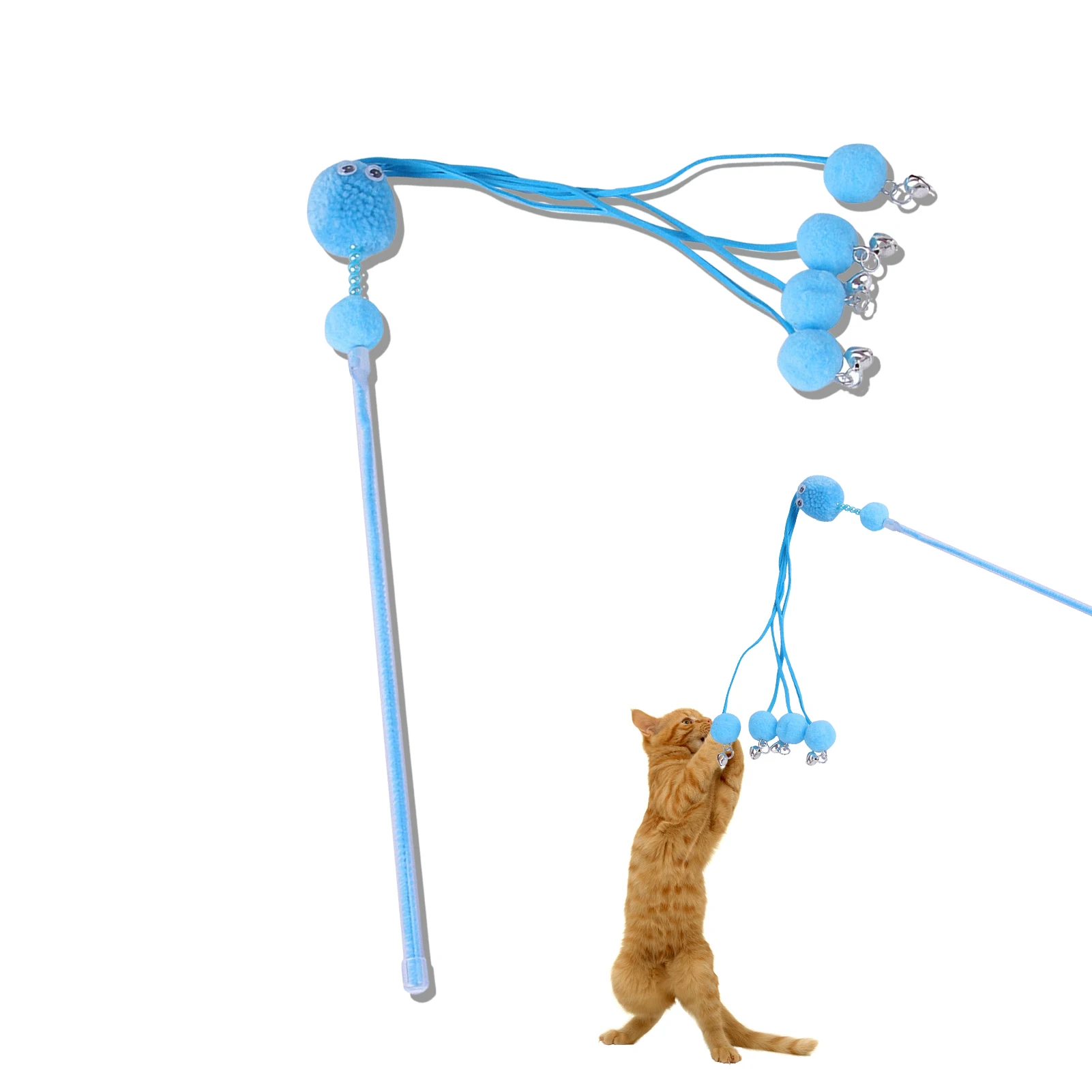 

Детская забавная палочка с колокольчиком и шариком, игрушка-палочка для котят, игрушка для игр, палочка, тренировочная игрушка, товары для к...