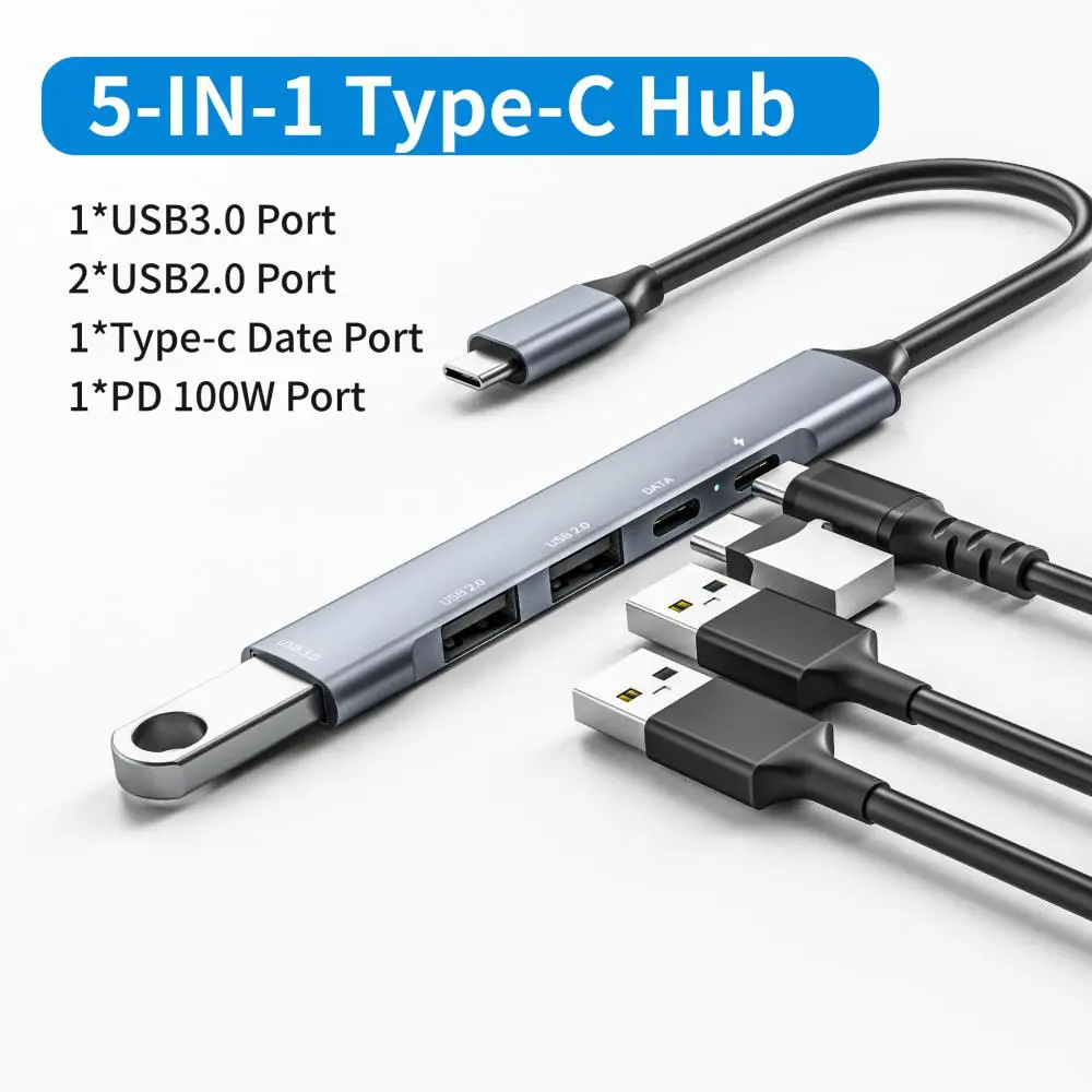 

Type C To -compatible High Speed Multifunctional Type C Hub With Tf Sd Reader Slot Usb-c Expansion Dock Computer Accessories